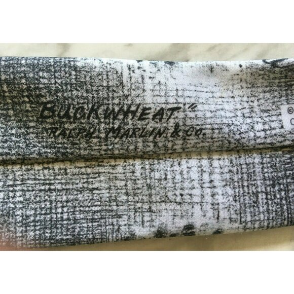 Vintage Ralph Marlin Men's Tie Blaine Heilman Buckwheat ENT Black White 1991 USA - Picture 5 of 7